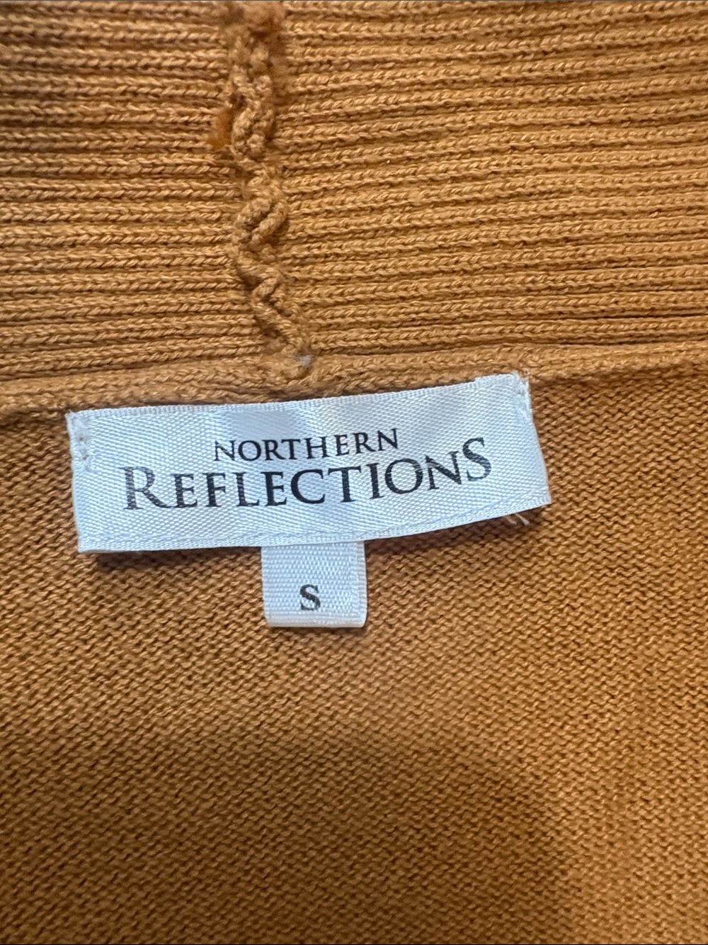 Northern Reflections Rust-Orange Open Front Cardigan - Picture 4 of 4